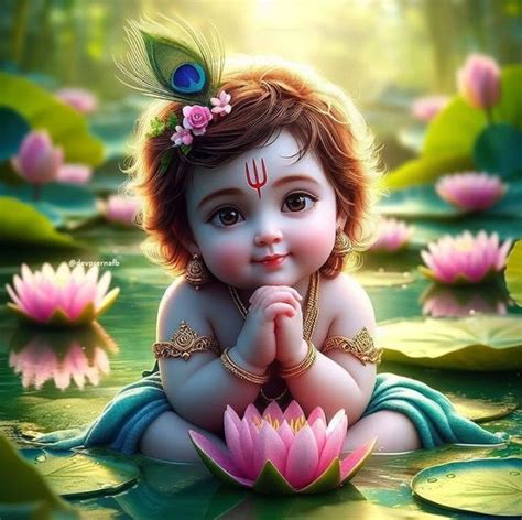 small cute krishna images